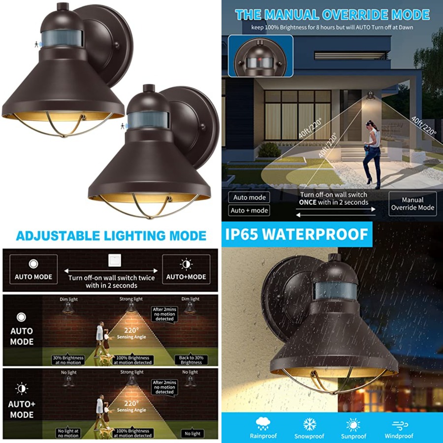 Wall Lighting Outdoor - 2 Paket Lampu Dinding LED Sensor