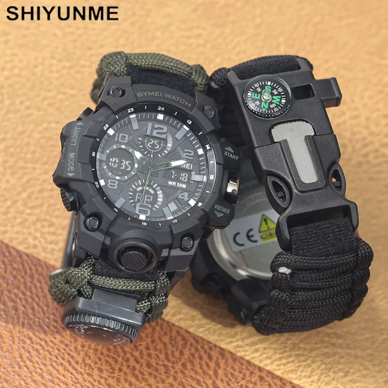 Outdoor Lighting Permanent - SHIYUNME Jam Tangan Pria Bertahan Hidup