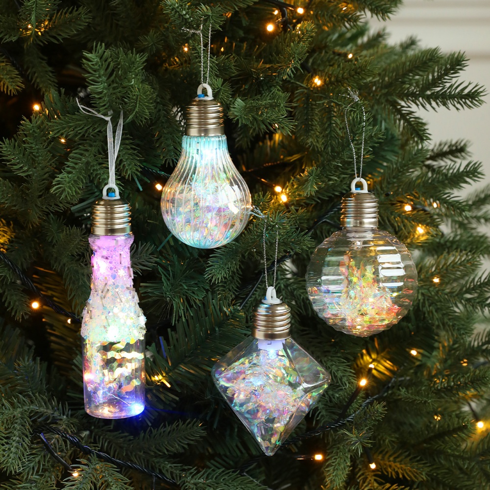 Outdoor Lighting On Trees - Dekorasi Natal 2025 Bola Bercahaya Warna-warni