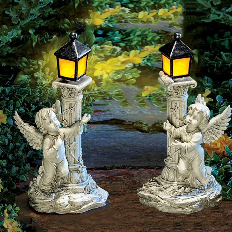 Outdoor Lighting Architectural - Lampu Surya Eropa Kolom Romawi Patung
