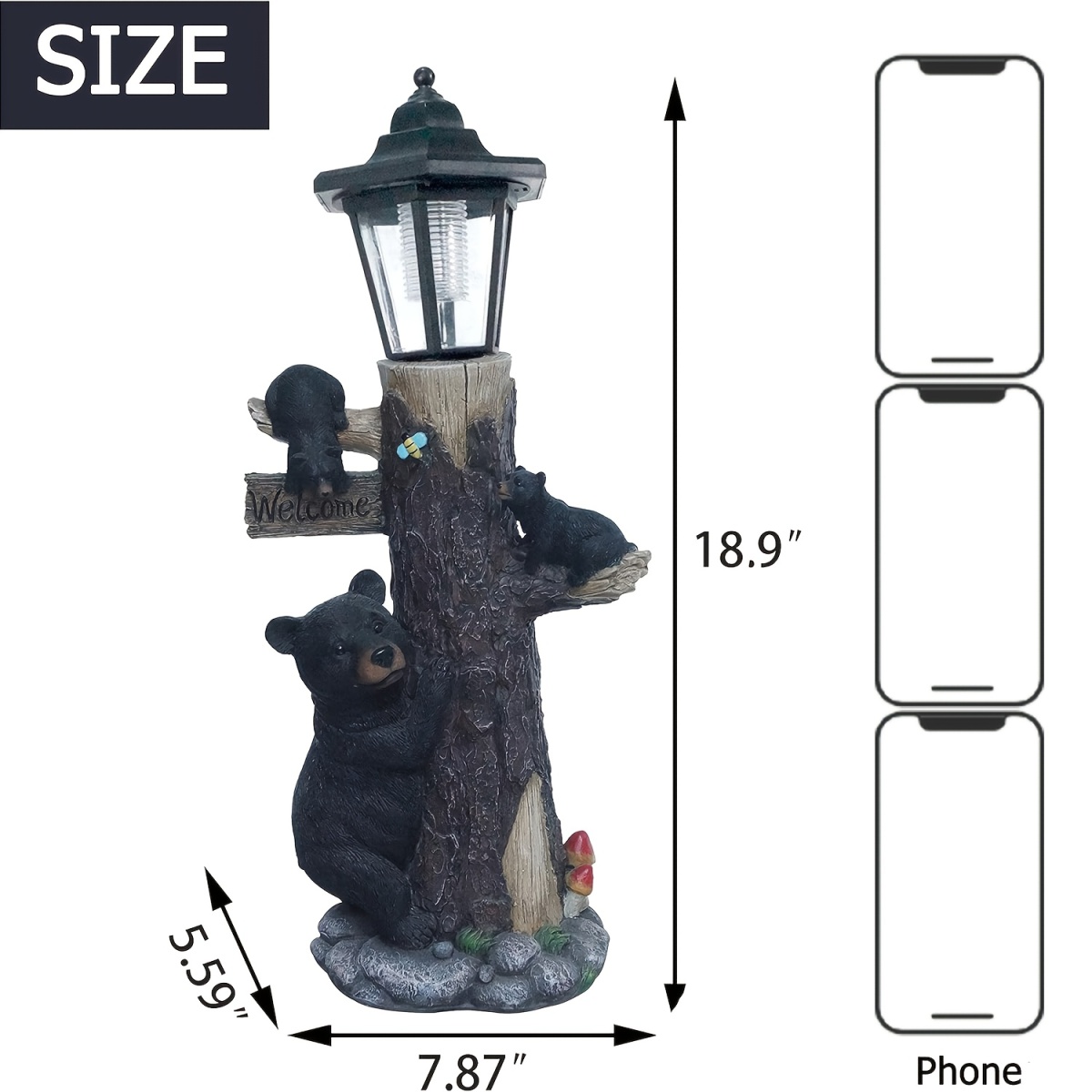 Patung beruang hitam sebagai t - Outdoor Lighting On Trees ulasan dan harga