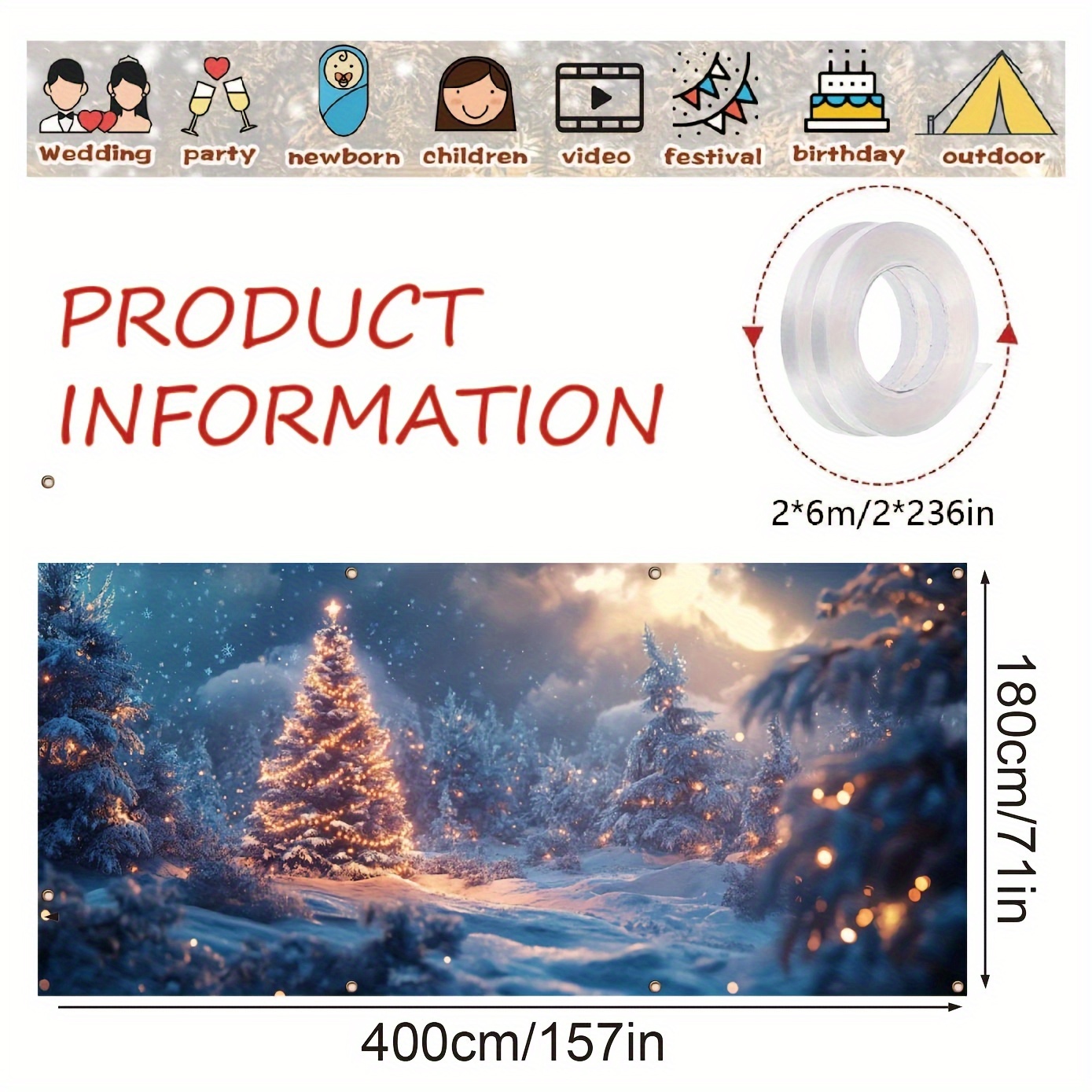 Spanduk Garasi Natal yang Berk - Outdoor Lighting On Trees ulasan dan harga