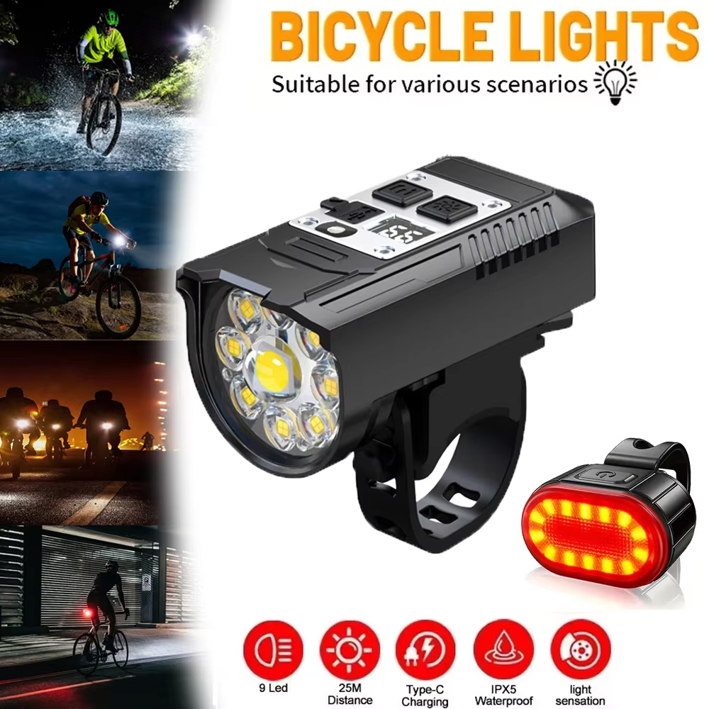 Lampu Depan Sepeda LED 9 Lampu - Outdoor Lighting Permanent ulasan dan harga