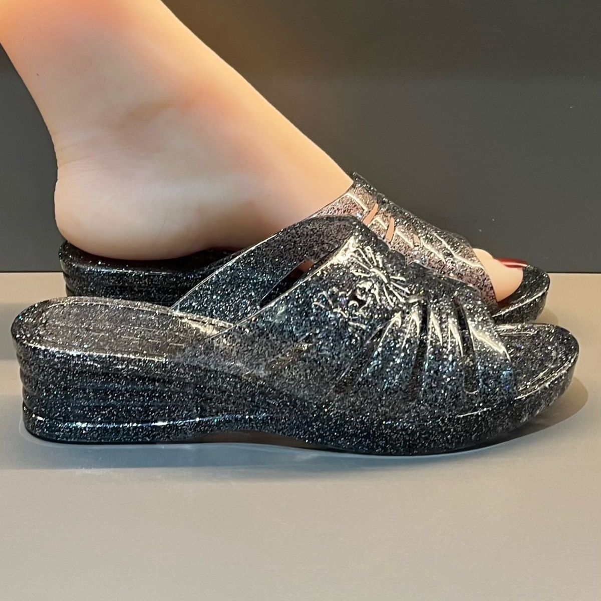 Sandal Wedge Jelly Glitter Ung - Outdoor Lighting House ulasan dan harga
