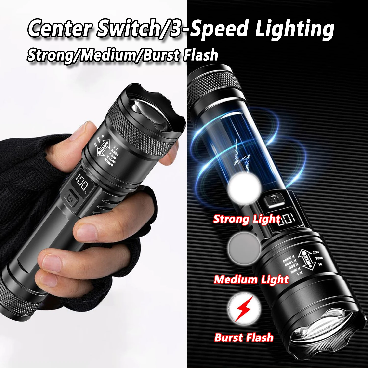 Senter LED Ultra Terang 2000LM - Outdoor Lighting Setup ulasan dan harga