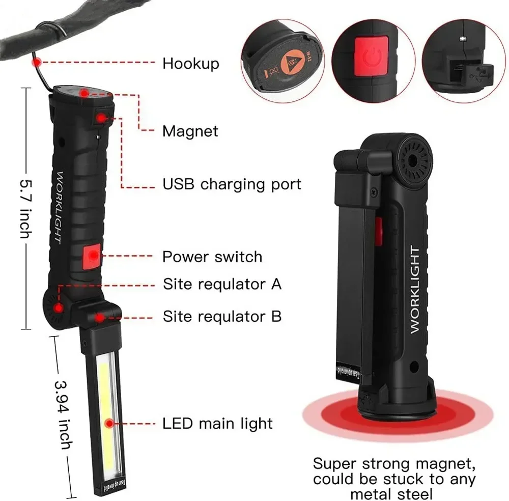 Lampu Inspeksi Senter LED COB  - Outdoor Lighting Setup ulasan dan harga