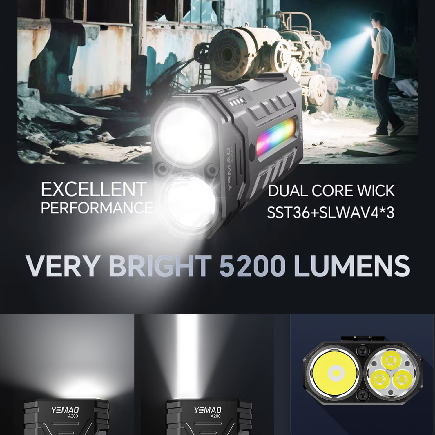 Senter LED RGB Portabel Multif - Outdoor Lighting Nearby ulasan dan harga