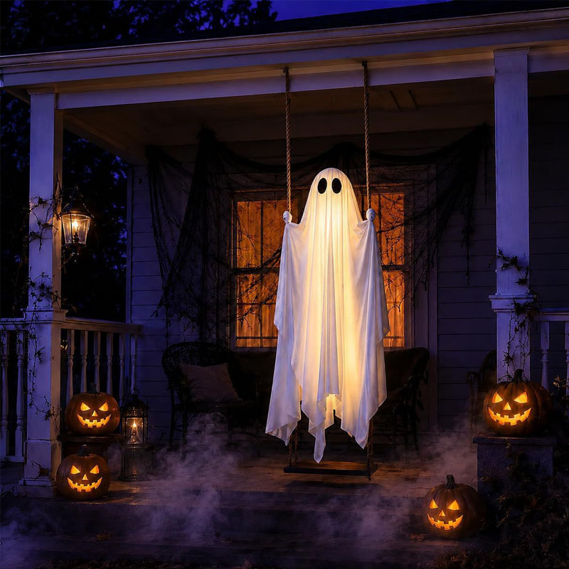 Hantu Bercahaya Halloween di A - Outdoor Lighting On Trees ulasan dan harga